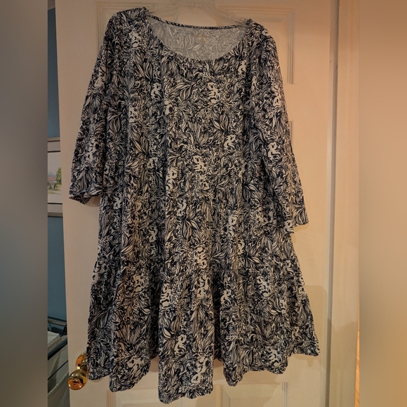 Lilly Pulitzer 3/4 Length Sleeve Geanna Dress | G'day Mate High Tide Navy - Picture 2 of 6